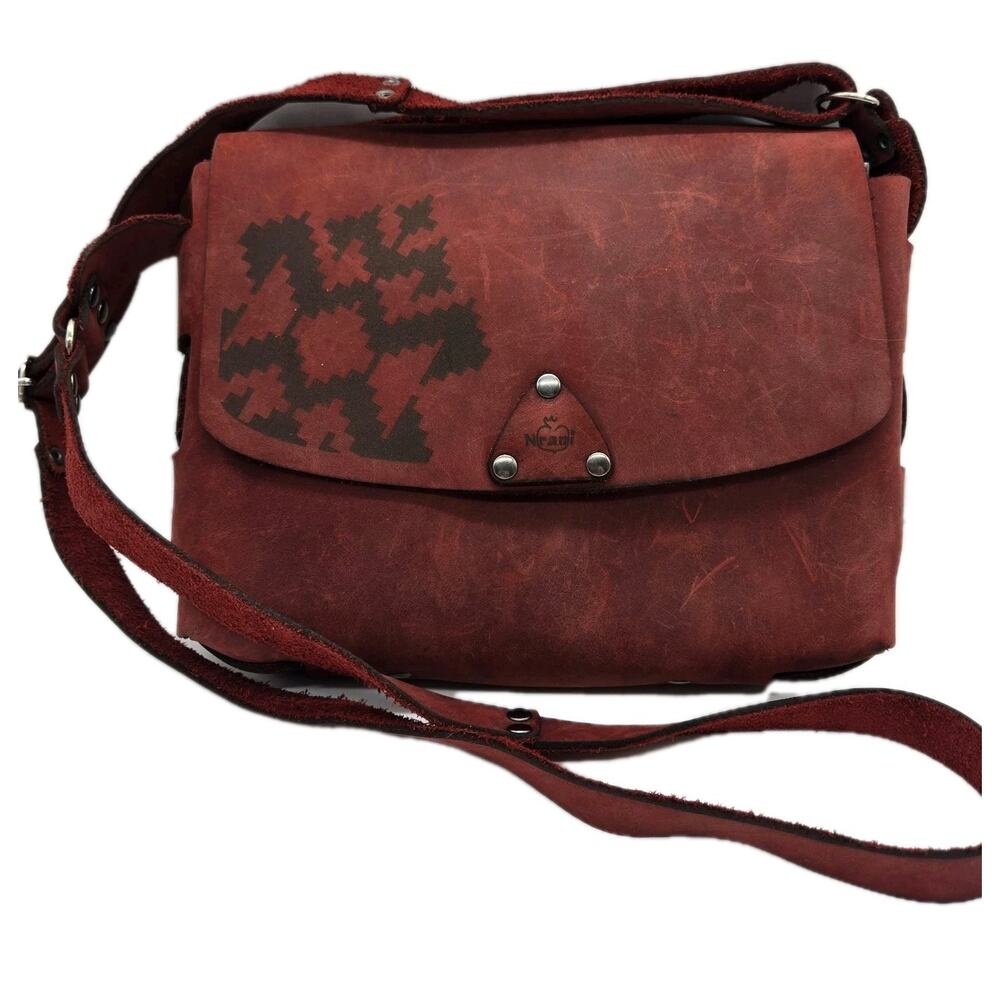 Nrani Leather Crossbody Purse Rust Red NEW Western Cowgirl Southwestern Gorpcore